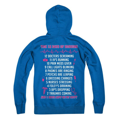 Nurse 12 Days Of Nursing Funny-T-Shirt & Sweatshirt-Pullover Hoodie-Royal