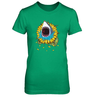 Shark Sunflower Funny Shark Lover Gift-T-Shirt & Tank Top-Women's T-Shirt-Irish Green