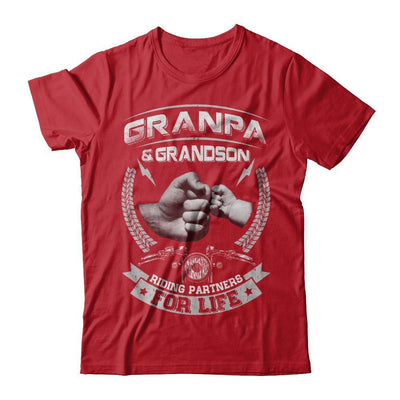 Motocross Grandpa And Grandson Riding Partners For Life-T-Shirt & Hoodie-Classic T-Shirt-Red
