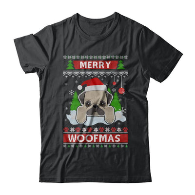 Pug Merry Woofmas Ugly Christmas Sweater-T-Shirt & Sweatshirt-Classic T-Shirt-Black