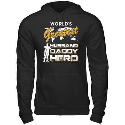 World's Greatest Husband Daddy Hero-T-Shirt & Hoodie-Pullover Hoodie-Black