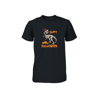 Funny Happy Halloween T-Rex Skeleton Dinosaur Youth-Youth Shirt-Toddler T-Shirt-Black