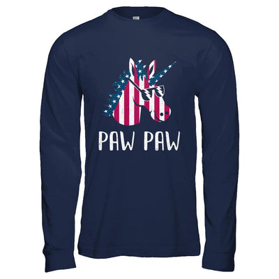Patriotic Paw Paw Unicorn Americorn 4Th Of July-T-Shirt & Hoodie-Long Sleeve T-Shirt-Navy
