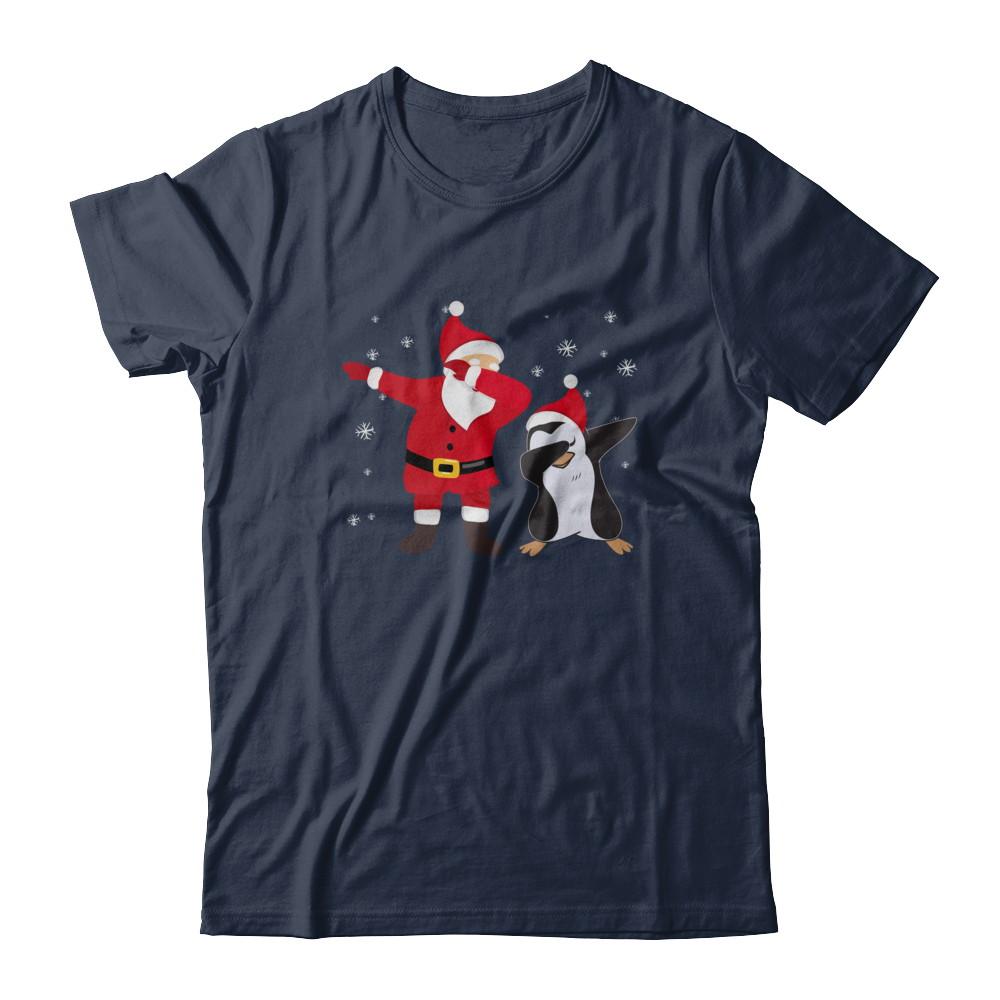 Dabbing Santa Penguin Funny Dab Dance Christmas Gift-T-Shirt & Hoodie-Classic T-Shirt-Navy