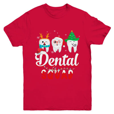 Dental Squad Tooth Christmas Dental Assistant Gifts Youth-Youth Shirt-Youth T-Shirt-Red