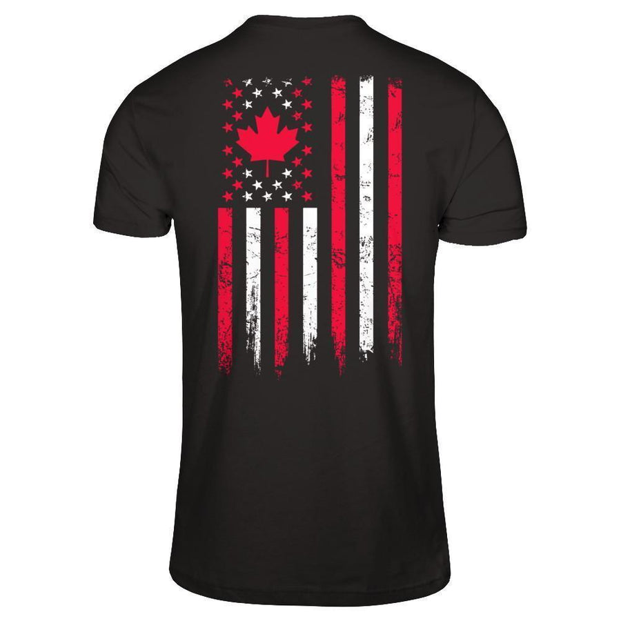American Canadian Flag Canada Pride Heritage-T-Shirt & Hoodie-Premium T-Shirt-Black