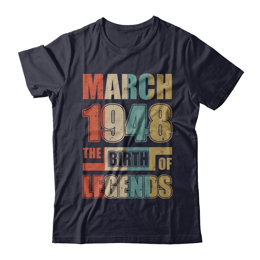 Vintage Retro March 1948 Birth Of Legends 73th Birthday-T-Shirt & Hoodie-Premium T-Shirt-Midnight Navy