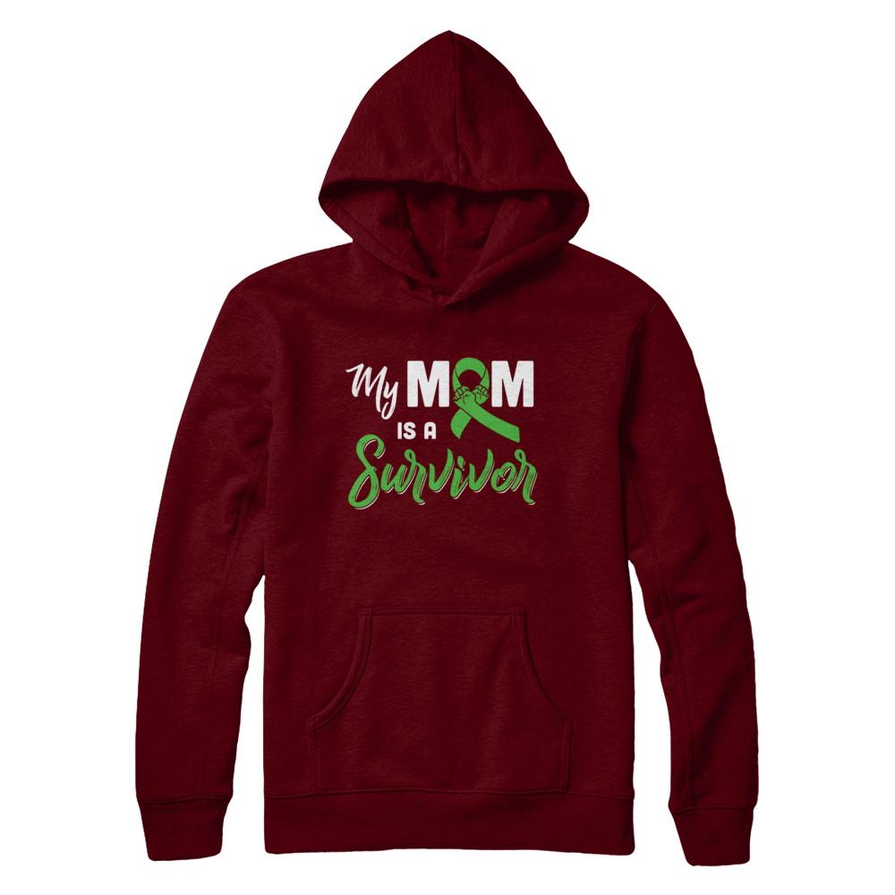 My Mom Is A Survivor Lymphoma Son Daughter-T-Shirt & Hoodie-Pullover Hoodie-Maroon