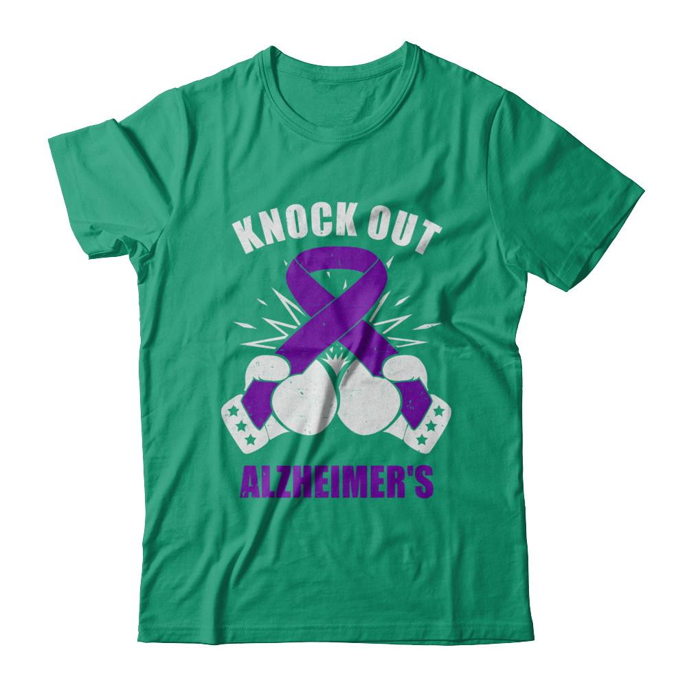 Boxing Knock Out Alzheimer's Awareness Support-T-Shirt & Hoodie-Classic T-Shirt-Kelly Green