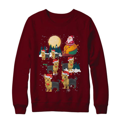 Dog Reindeer Yorkie Christmas Gift-T-Shirt & Sweatshirt-Crewneck Sweatshirt-Maroon
