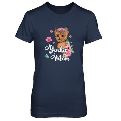 Yorkie Mom Funny Dog Mom Gift Idea-T-Shirt & Tank Top-Women's T-Shirt-Navy