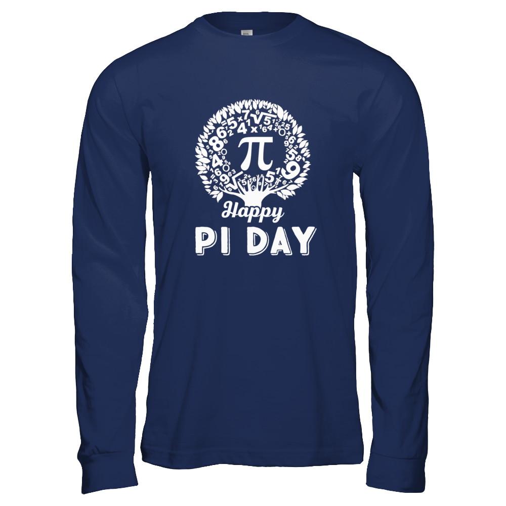 Happy Pi Day Math Major Teacher-T-Shirt & Hoodie-Long Sleeve T-Shirt-Navy