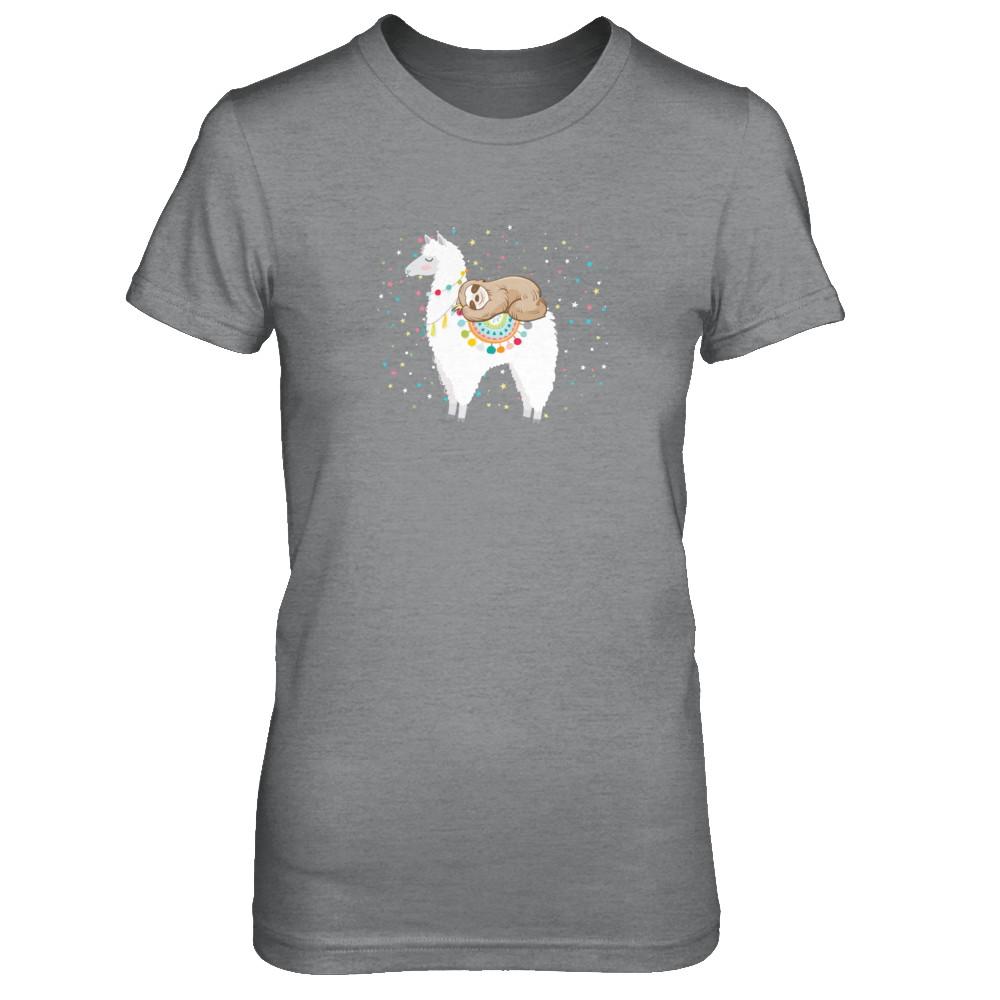 Funny Sloth Riding Llama Lover-T-Shirt & Tank Top-Women's T-Shirt-Sport Grey