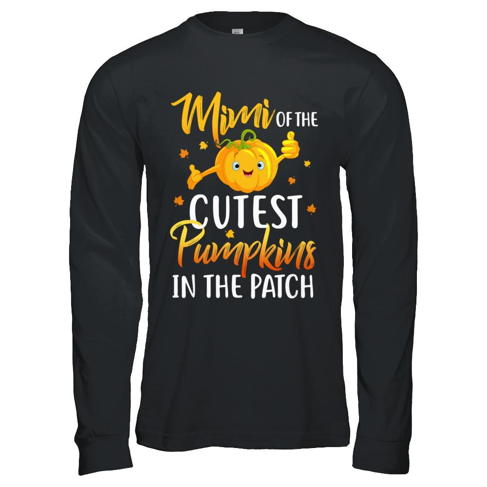 Halloween Mimi Of Cutest Pumpkins In The Patch-T-Shirt & Hoodie-Long Sleeve T-Shirt-Black