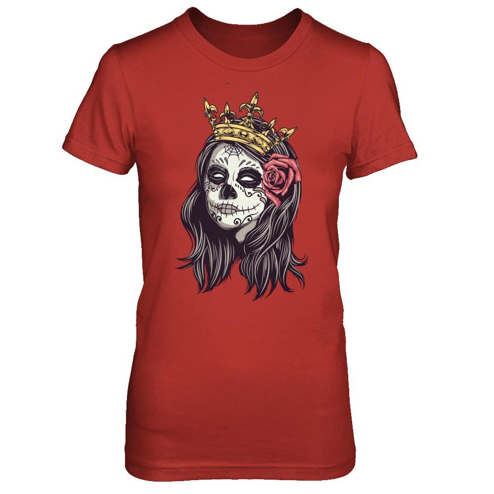 Halloween Queen Tattoos Costume Skeleton-T-Shirt & Hoodie-Women's T-Shirt-Red