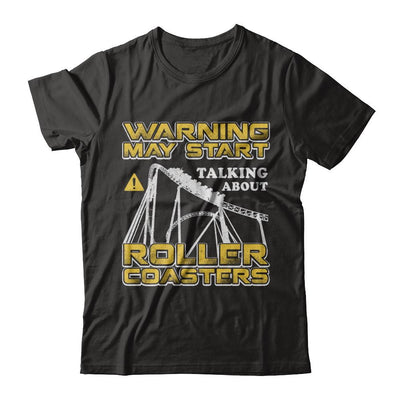 Warning May Start Talking About Roller Coasters-T-Shirt & Hoodie-Premium T-Shirt-Black