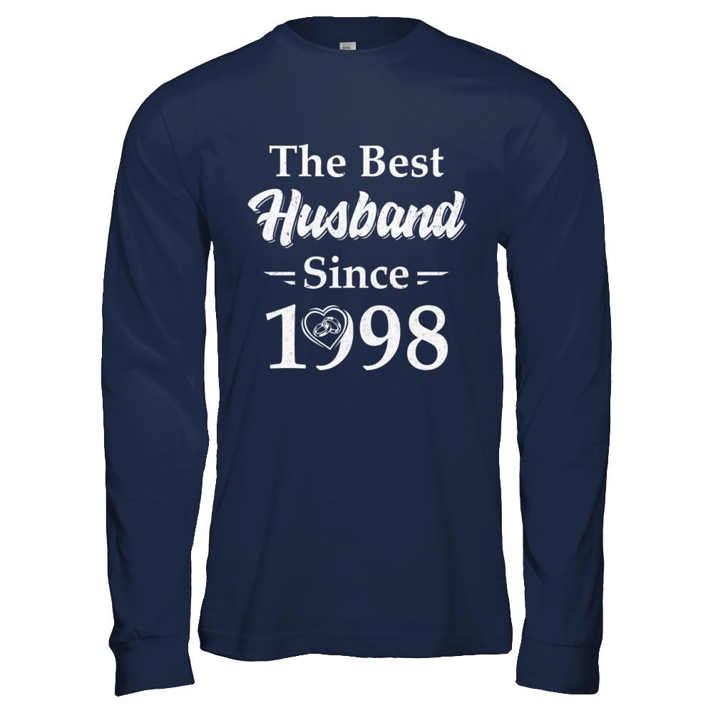 23th Married Together Anniversary Since 1998 Wife Husband-T-Shirt & Hoodie-Long Sleeve T-Shirt-Navy