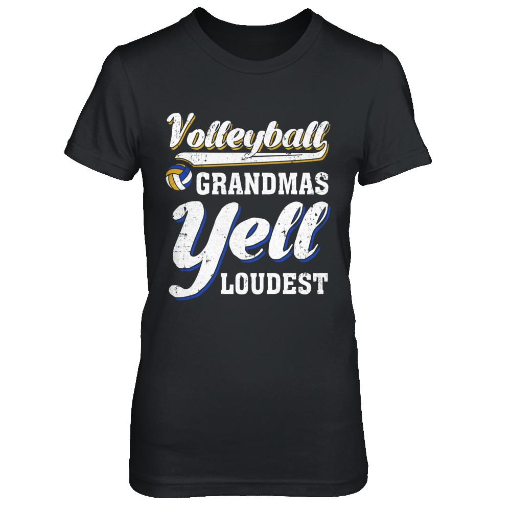 Volleyball Grandmas Yell Loudest-T-Shirt & Hoodie-Women's T-Shirt-Black