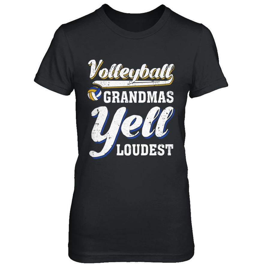 Volleyball Grandmas Yell Loudest-T-Shirt & Hoodie-Women's T-Shirt-Black