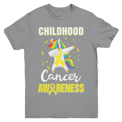 Inspirational Childhood Cancer Awareness Unicorn Support Youth-Youth Shirt-Youth T-Shirt-Sport Grey