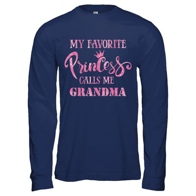 My Favorite Princess Calls Me Grandma-T-Shirt & Hoodie-Long Sleeve T-Shirt-Navy