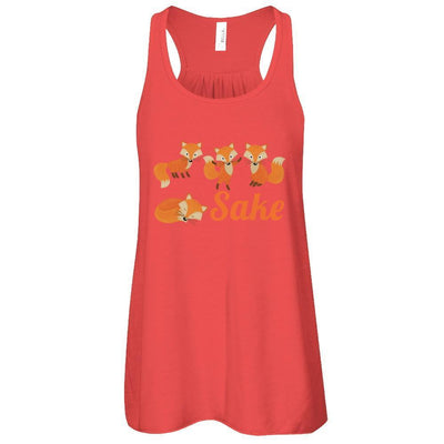 Cute Colorful For Fox Sake-T-Shirt & Tank Top-Women's Flowy Racerback Tank-Red