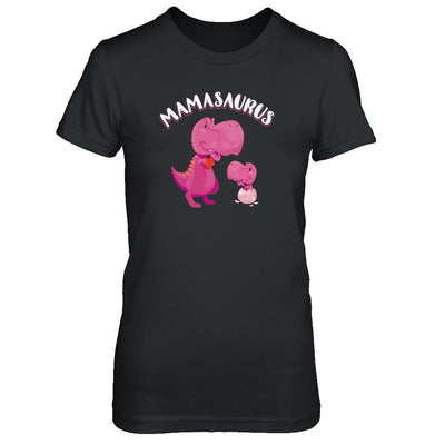 Mama Mamasaurus Rex Cute Dinosaur Mothers Day-T-Shirt & Tank Top-Women's T-Shirt-Black
