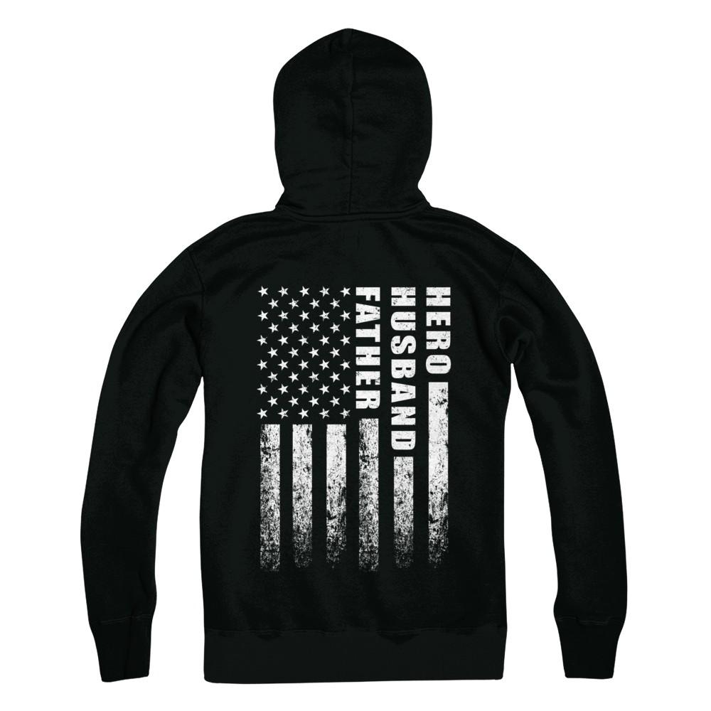 Veteran Soldier Husband Dad Hero Fathers Day Gift-T-Shirt & Hoodie-Pullover Hoodie-Black
