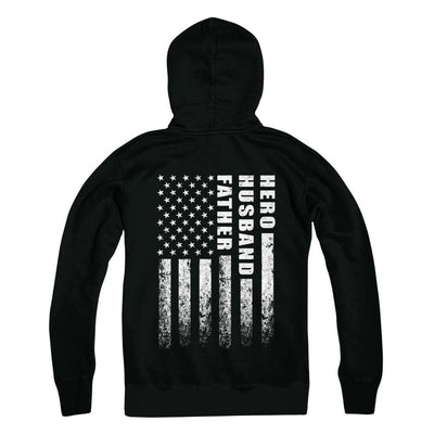 Veteran Soldier Husband Dad Hero Fathers Day Gift-T-Shirt & Hoodie-Pullover Hoodie-Black