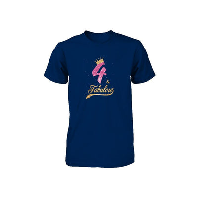 4Th And Fabulous Four Birthday Youth-Youth Shirt-Toddler T-Shirt-Navy