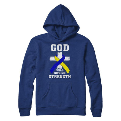 God Will Give Me Strength Down Syndrome Ribbon Gift-T-Shirt & Hoodie-Pullover Hoodie-Deep Royal