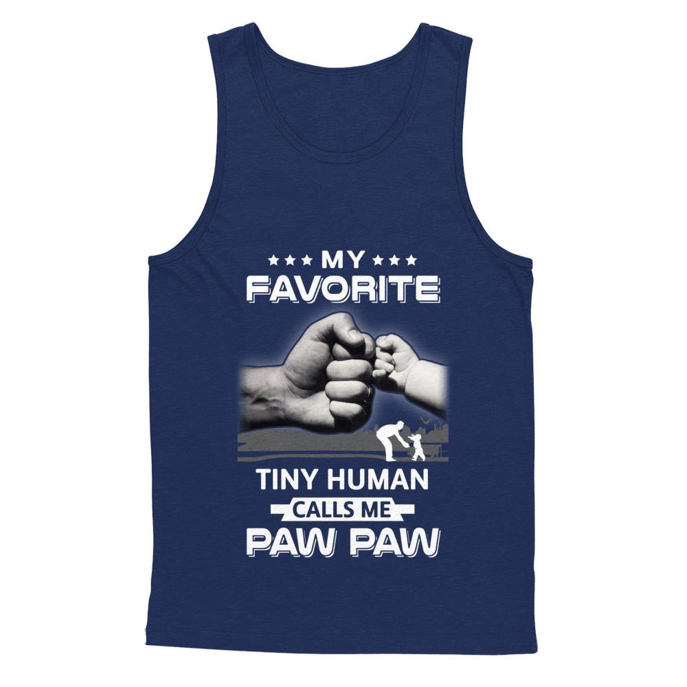 My Favorite Tiny Human Calls Me Paw Paw-T-Shirt & Hoodie-Unisex Tank-Navy