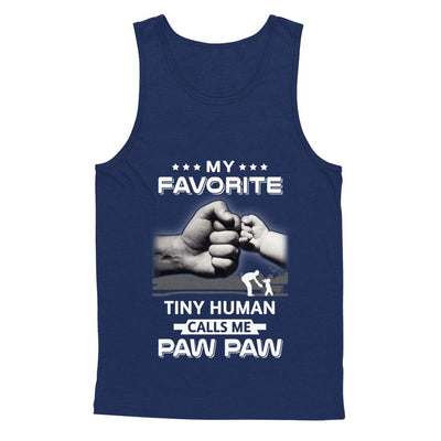 My Favorite Tiny Human Calls Me Paw Paw-T-Shirt & Hoodie-Unisex Tank-Navy