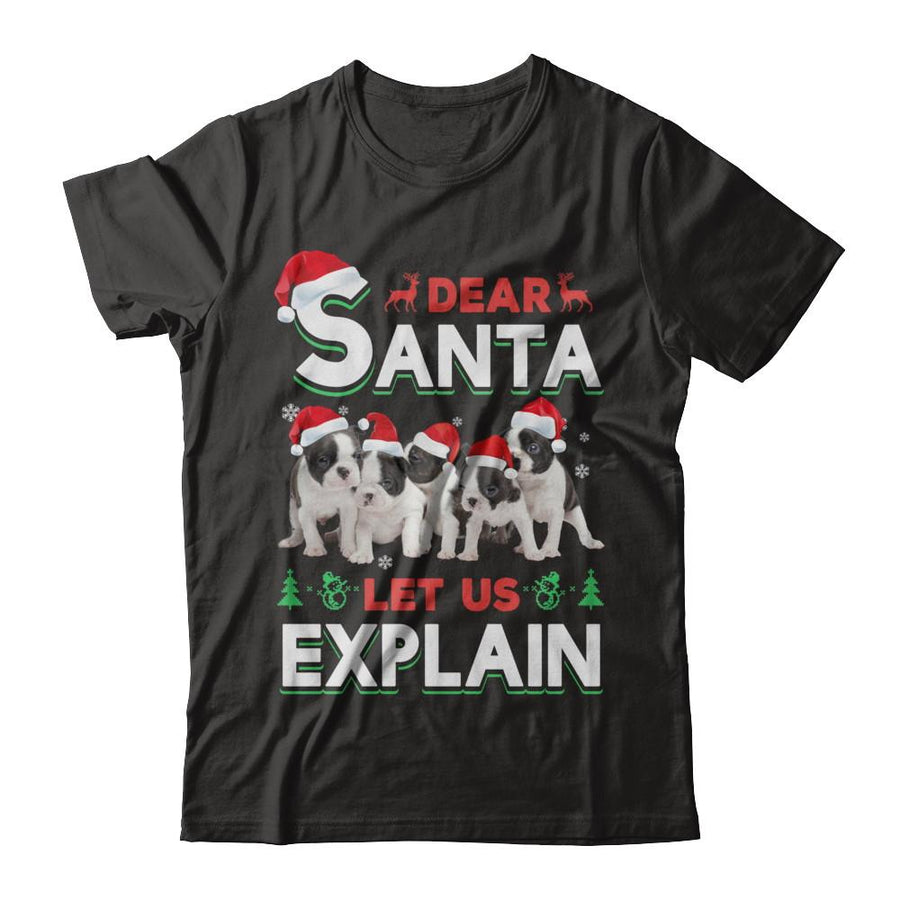 Dear Santa Funny Pit bull Puppies Christmas Gift-T-Shirt & Hoodie-Premium T-Shirt-Black