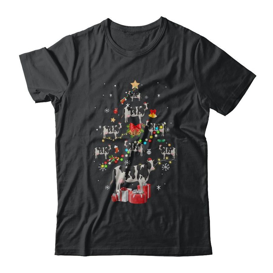 Farmer Cow Christmas Tree Decor Xmas Gift-T-Shirt & Sweatshirt-Classic T-Shirt-Black