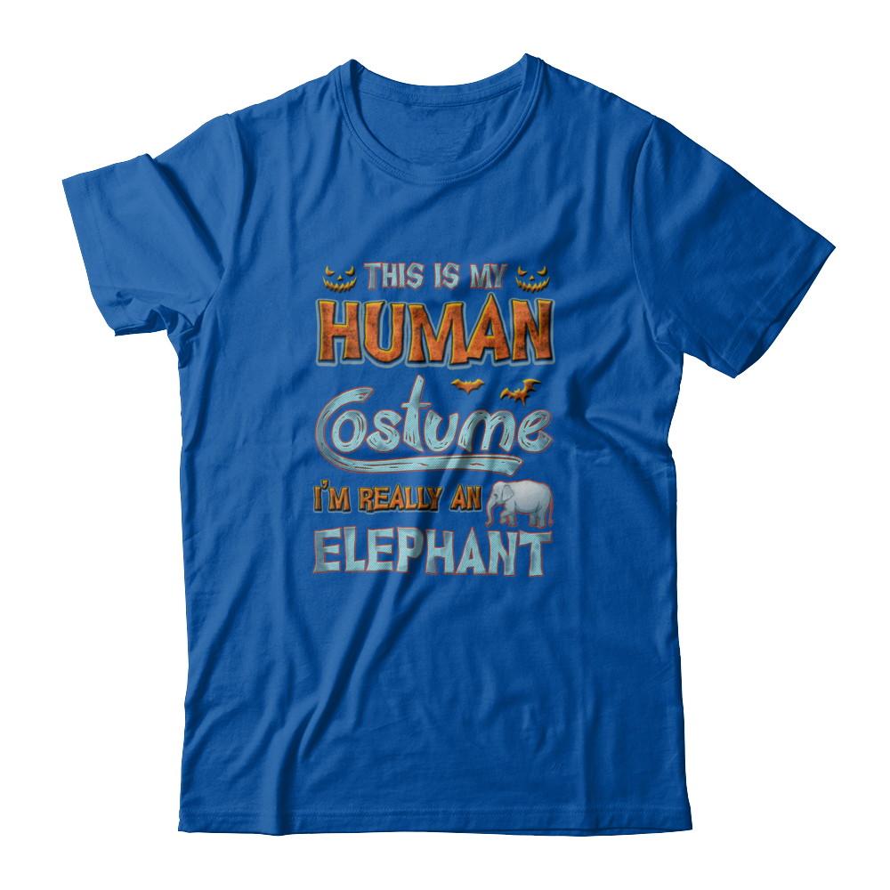 Elephant Halloween My Human Costume I'm Really An Elephant-T-Shirt & Tank Top-Premium T-Shirt-Royal