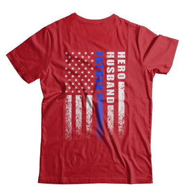 Police Thin Blue Line Husband Daddy Hero Fathers Day Gift-T-Shirt & Hoodie-Classic T-Shirt-Red