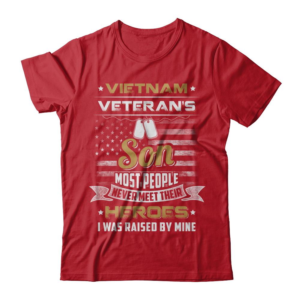 Vietnam Veteran's Son I Was Raised By Mine-T-Shirt & Hoodie-Classic T-Shirt-Red