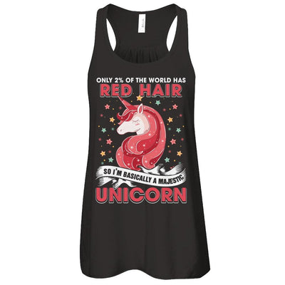 Only 2 Percent Of The World Has Red Hair Majestic Unicorn-T-Shirt & Tank Top-Women's Flowy Racerback Tank-Black