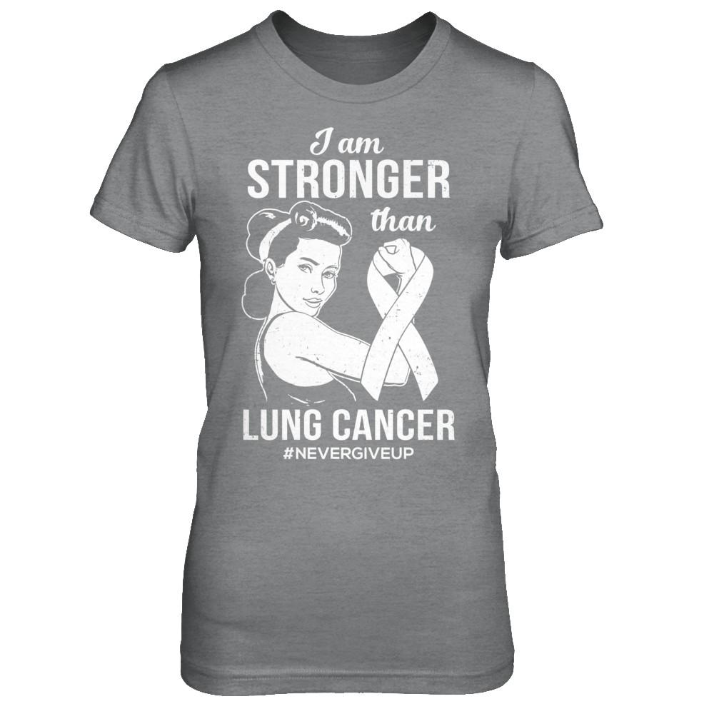 I Am Stronger Than Lung Cancer Awareness Support-T-Shirt & Hoodie-Women's T-Shirt-Sport Grey