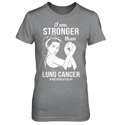 I Am Stronger Than Lung Cancer Awareness Support-T-Shirt & Hoodie-Women's T-Shirt-Sport Grey