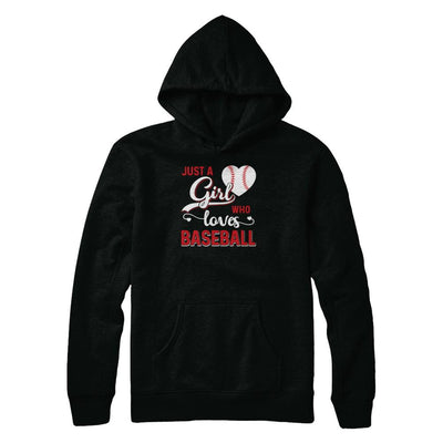 Just A Girl Who Loves Baseball-T-Shirt & Tank Top-Pullover Hoodie-Black