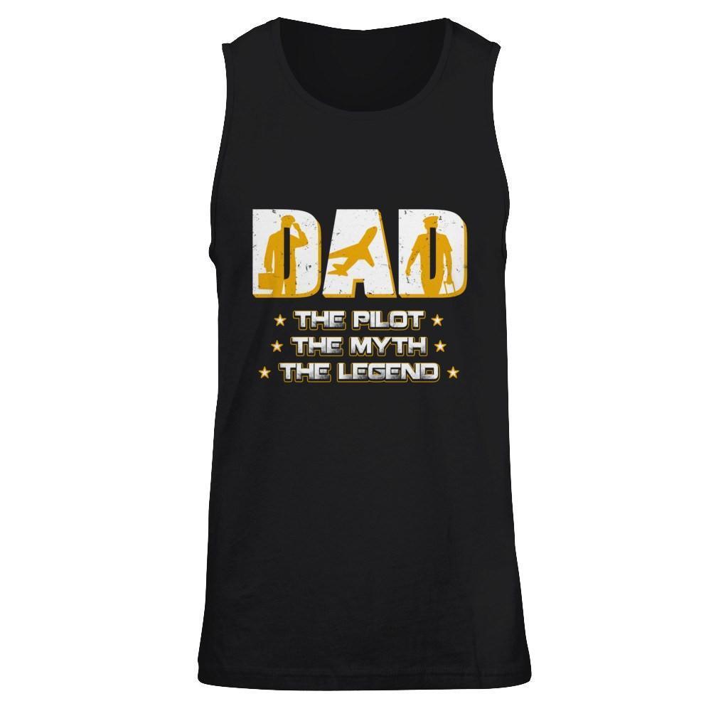 Dad The Pilot The Myth The Legend-T-Shirt & Hoodie-Unisex Tank-Black