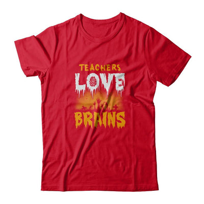 Teachers Love Brains Halloween-T-Shirt & Tank Top-Premium T-Shirt-Red