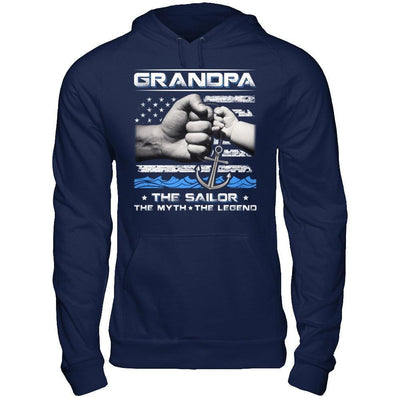 Veteran Grandpa The Sailor The Myth The Legend-T-Shirt & Hoodie-Pullover Hoodie-Navy