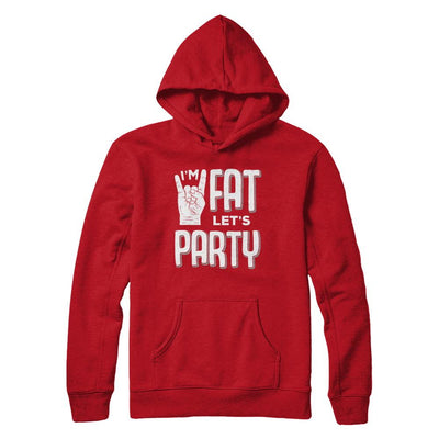 I'm Fat Let's Party Funny Drinking Beer Wine-T-Shirt & Hoodie-Pullover Hoodie-Red