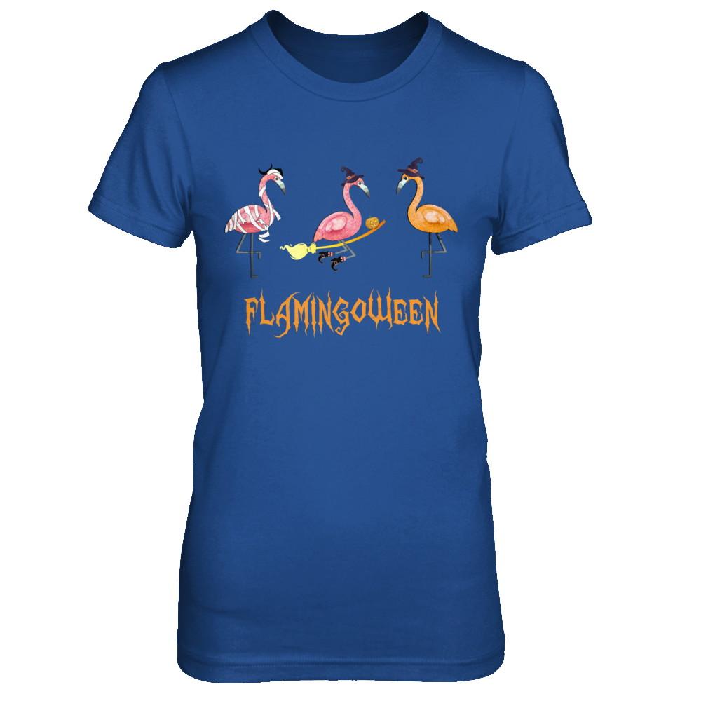 Funny Flamingoween Flamingo Halloween Gifts-T-Shirt & Hoodie-Women's T-Shirt-Royal