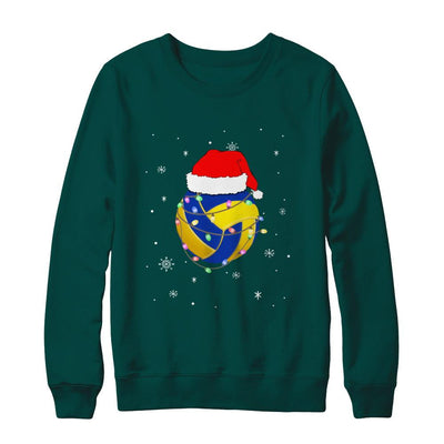 Santa Hat Volleyball Christmas Gifts-T-Shirt & Sweatshirt-Crewneck Sweatshirt-Deep Forest