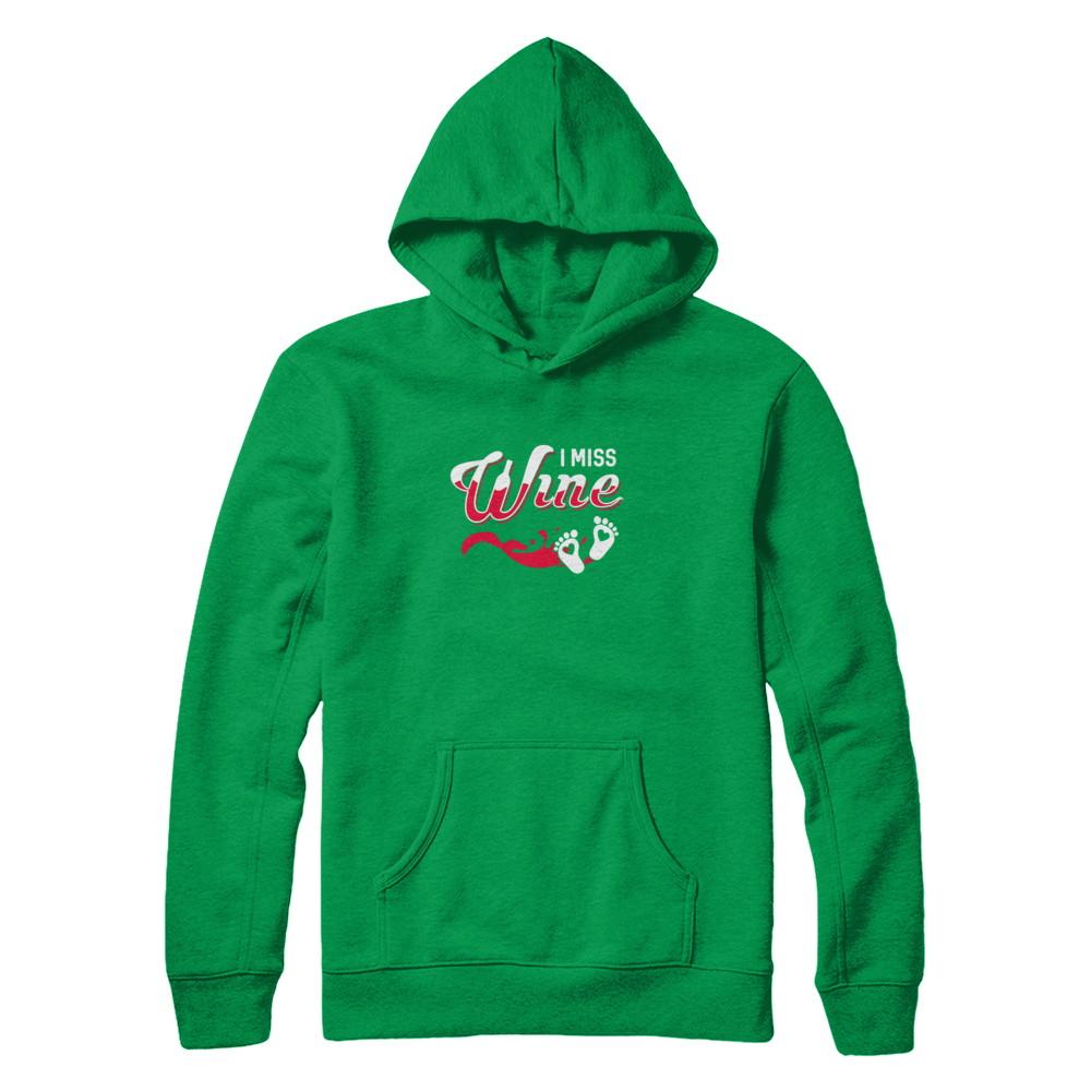 I Miss Wine Pregnancy Bump Mommy-T-Shirt & Tank Top-Pullover Hoodie-Irish Green