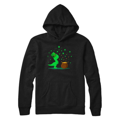 Lucky Dinosaur T-Rex St Patrick's Day Gift-T-Shirt & Hoodie-Pullover Hoodie-Black